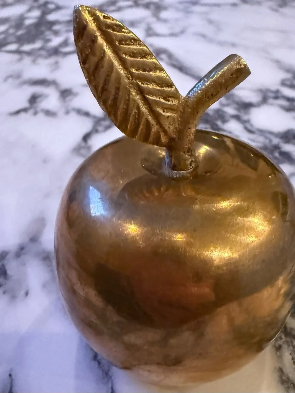Vintage Mid-Century Solid Brass Apple Bell Accent Decor